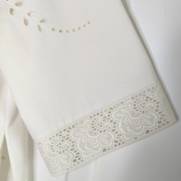 Stella McCartney Lace Eyelet Crew Neck Cotton Shift Mini Dress White 42 US 8 - Picture 5 of 17